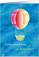 Daughter Hot Air Balloon Soaring Congratulations card
