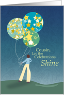 Star Balloons Cousin Congratulations card