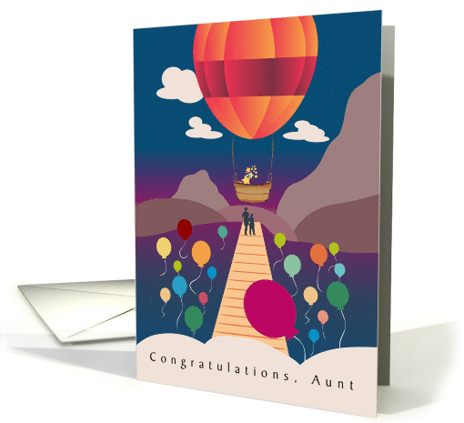 For Aunt Hot Air Balloon Ramp Congratulations card (1785942)