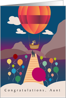 For Aunt Hot Air Balloon Ramp Congratulations card