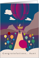 For Aunt Hot Air Balloon Ramp Congratulations card