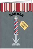 Barber Pole and Awning Thank You card