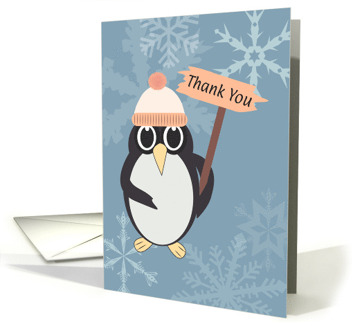 Penguin with Sign Thank You card (1818188)