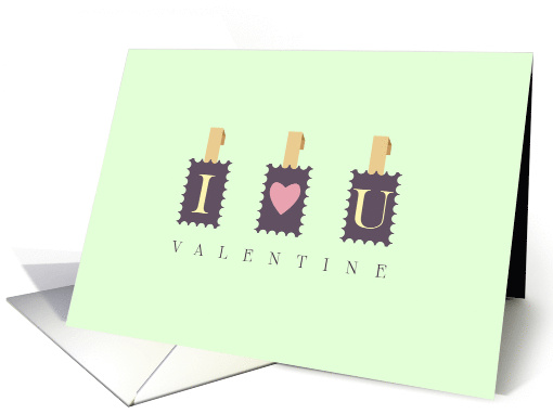 I Love U Stamps with Hinges Valentine's Day card (1819906)