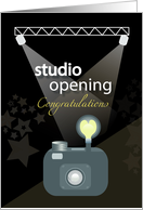 Camera with Heart Lightbulb New Photo Studio Congratulations card