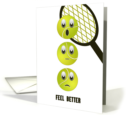 Three Tennis Balls and Racket Feel Better card (1824216)