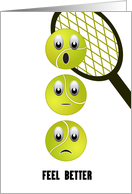 Three Tennis Balls and Racket Feel Better card