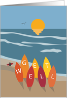 Surfboards and Beach Get Well card
