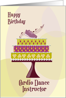 Tennis Shoe and Music Birthday Cake Topper for Cardio Dance Instructor card
