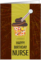 Retro Thermometer Nurse Cupcake Business Birthday card