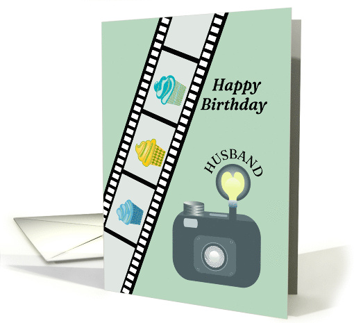 Birthday Cupcakes on Film and Camera for Husband card (1849680)