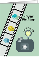 Birthday Cupcakes on Film and Camera for Husband card