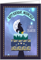 Wolf and Woodland Sky Last Quarter Moon Phase Tiered Cake card