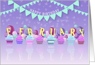 Cupcakes for February Birthday Month card
