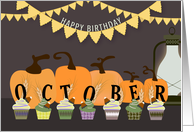 Cupcakes for October Birthday Month card
