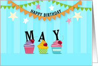 Cupcakes for May Birthday Month card