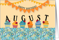 Cupcakes for August Birthday Month card
