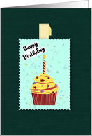 Birthday Stamp with Hinge for Philately card