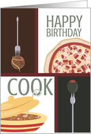 Pizza and Soup Birthday for Cook card