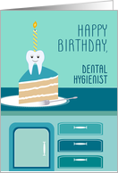 Cake Slice with Smiling Tooth and Birthday Candle card