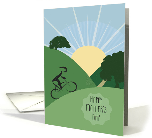 Bicyclist on Hillside for Mothers Day card (1916650)