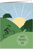 Bicyclist on Hillside for Mothers Day card