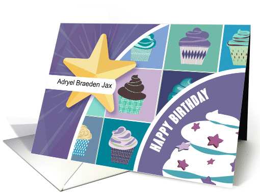 Star and Cupcakes Custom First Name card (1917392)