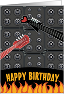 Speakers and Guitar Necks Birthday card