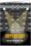 Speakers Wall and Spotlights for Birthday card