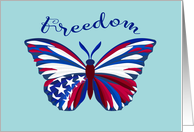 Freedom Butterfly for Independence Day Fourth of July card