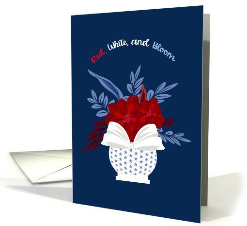 Red White and Bloom for Independence Day Fourth of July card (1929056)