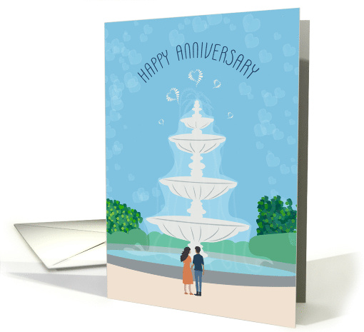 Couple in Front of Water Fountain Anniversary card (1942634)