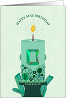 Emerald Birthstone Birthday Candle for May
