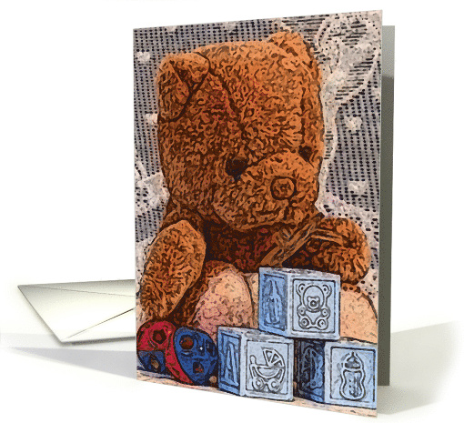 New Baby Bear and Blocks card (713034)