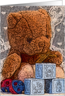 New Baby Bear and Blocks card