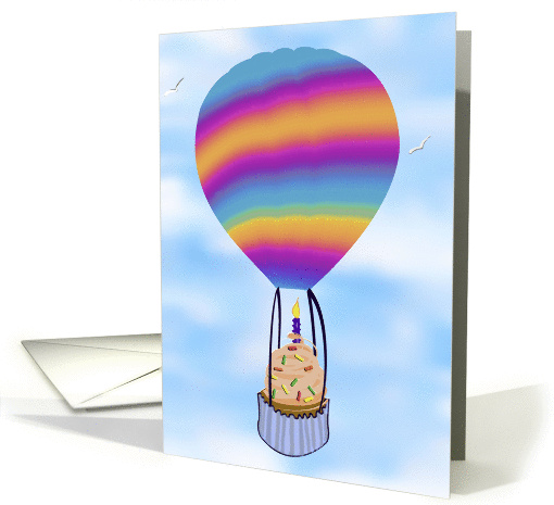 Hot Air Balloon Birthday Cupcake card (713060)