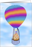 Hot Air Balloon Birthday Cupcake card