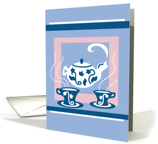 Tea Kettle and Tea Cups Inspirational card (719557)