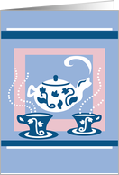 Tea Kettle and Tea Cups Inspirational card