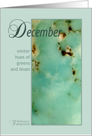 Turquoise December Birthday card