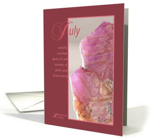 July Ruby Birthstone Birthday card (732990)
