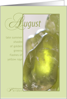 August Birthstone Birthday card