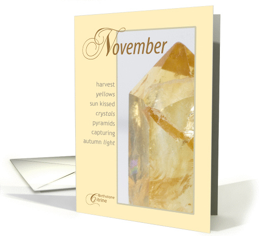 November Citrine Birthstone Birthday card (732999)