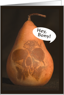 Golden Pear Skeleton Halloween card