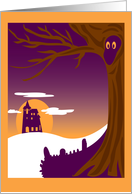 Spooky Tree and Mansion card