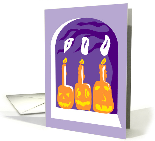 Boo Pumpkin Candles Halloween card (751700)