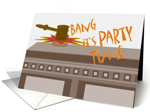 Gavel Law School Grad Party Invite card (771695)