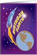 Rocket Birthday Party Invitation For Kids card