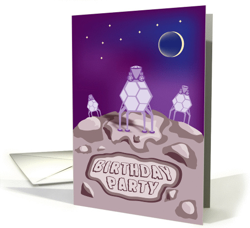 Moon Landing Birthday Party Invitation for Kids card (772542)