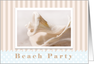 Spiral Seashell Beach Party Invitation card